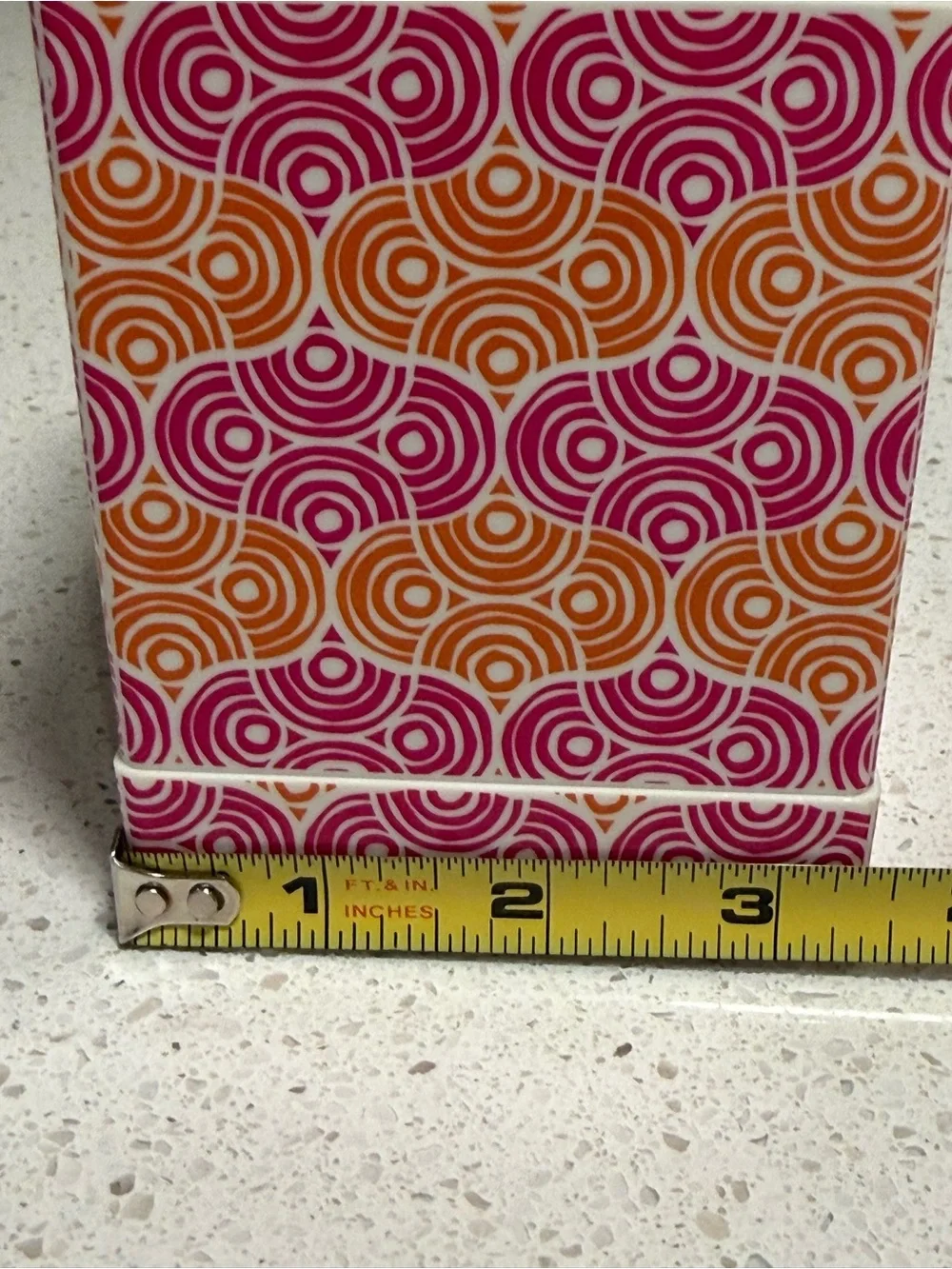 Jonathan Adler Vibrant Pink, Orange and Ivory 3 pc Desk Set/ Pen Cup
